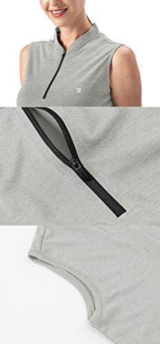 Женски тенис Риза за голф YSENTO Dry Fit, Без ръкави, с цип, Без яка, UPF 50 +, Върхове за практикуване на Йога в салона, Ризи