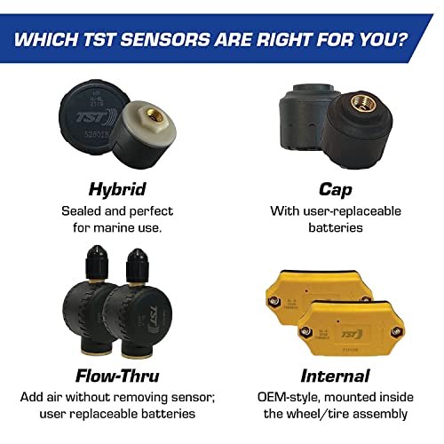 Система за контрол на налягането в гумите TST 507 4 датчици за поток и цветен дисплей за метални пръти клапани от Truck System Technologies, ГУМИТЕ за джипове, кемперов и ремаркета