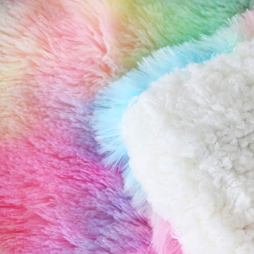 Sleepwish Сладко Пушистое Одеяло с Единорогом - Rainbow Декоративен Диван за момичета, Завивката на дивана и