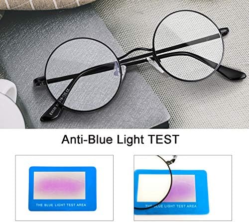 Brigtlaiff Кръгли Очила с Блокиране на Синя Светлина за Мъже и Жени, Компютърни Игри, Телевизионни Очила