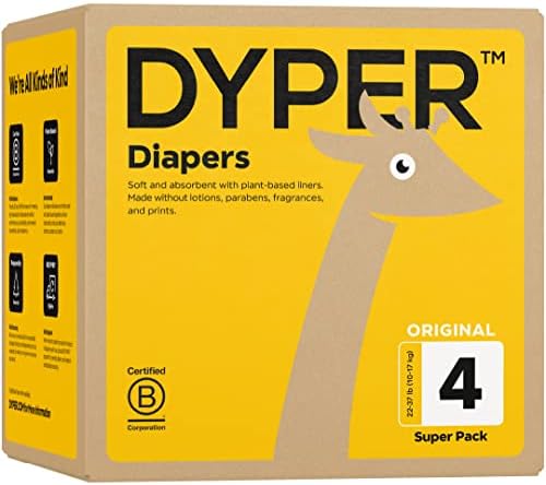 DYPER Коприна от детски пелени от Бамбук, Размер 4 | Естествени съставки | Алтернатива плат | Ден и нощ|, Изработени