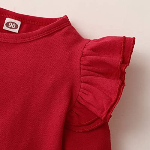 LYSMuch / Тениска За Момиченца С Рюшами Без Ръкави, Детски Памучен t Риза, Блуза Однотонная