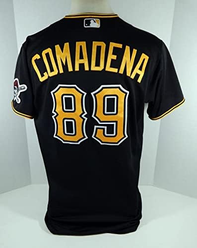 2020 Питсбърг Пайрэтс Джордан Комадена #89 Освободена игра Pos Подержанная Черна Риза 30 - Използваните тениски MLB