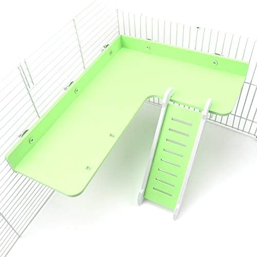 Алфи Пет - Дървени стълби-платформа за мишки, Чинчили, Плъхове, Хамстер и хамстер Джудже - Цвят: Зелен