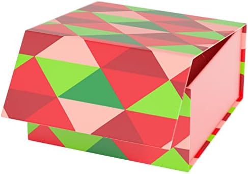 Коледен Подарък кутия 8 x8x4 с Магнитен капак и поставяне на Лента за опаковане на Подарък, Коледна опаковъчна хартия за Коледа,