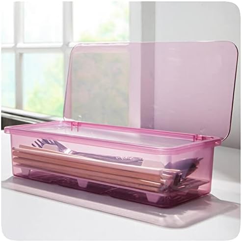 Кутия за съхранение на прибори за хранене HFGN с Дренажна Прах В опаковка, Лесна и Стилна Кутия За Пръчици За Хранене,