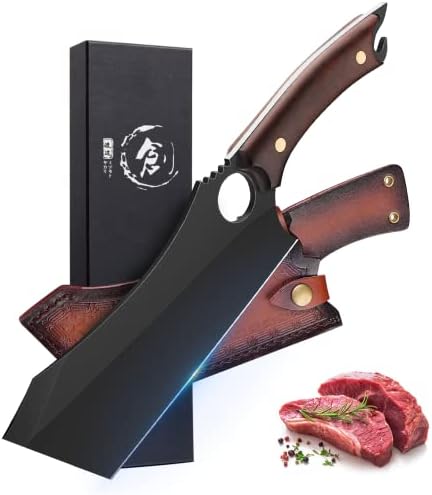 Нож за рязане на месо Dream Reach, 6,9-инчов Черен Нож За Рязане на Месо, Остър Кухненски Нож От Високо Стомана, Выкованный