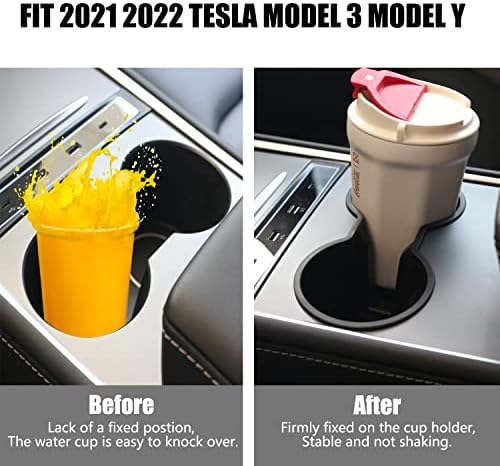 BOLANTON Tesla Поставяне поставка за Чаши за Напитки Стабилизатор за 2021 2022 Tesla Модел 3 Модел Y Аксесоари за Централната конзола (Черен)