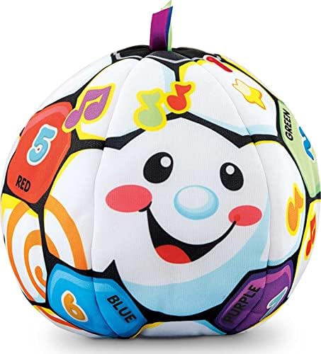Детска Музикална Образователна играчка Fisher-Price Смейся и да учат, Плюшена футболна топка Пеене със Звуците на песни и Фрази