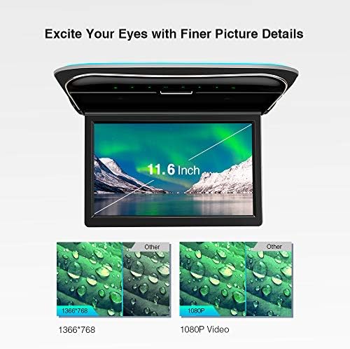 XTRONS 11,6-инчов автомобилен външен монитор на покрива, Ултра-панти tv за автомобили, автомобилна видео 1080P с вграден високоговорител, поддръжка на IR, USB, HDMI, AV-вход (без DVD)