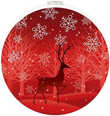 2 Бр. Plug лека нощ Led нощна светлина Коледна Снежинка Елен с тегло от Здрач до Зори за Детска стая, Детска, Кухня,