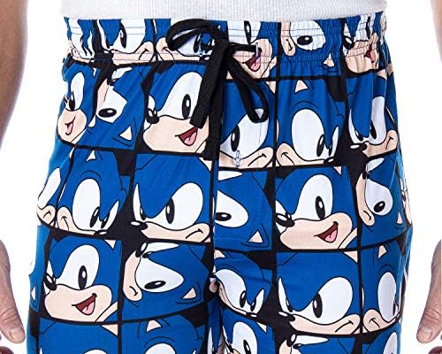 Пижамные Панталони с шарките на Лицето на героя видео игра Sonic на Таралеж за мъже Sleep Lounge