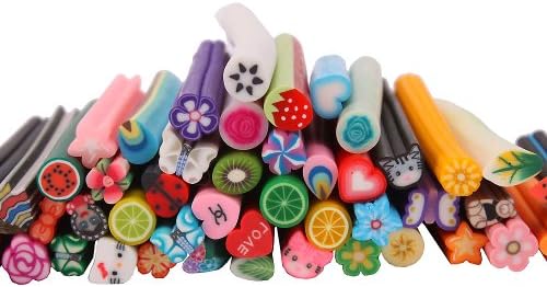 150 бр. 3D сладък дизайн уеб Дизайн на ноктите Fimo Бастуни, Пръчки, Етикети пръти Гел уши Декорация за маникюр + нож