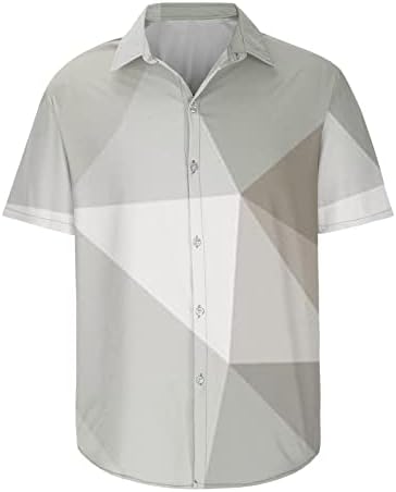 Мъжки Ризи с Копчета, Модни Топове С 3D Принтом и Къс Ръкав, Модерни Панталони, Ризи, Блузи, Геометрична Риза С
