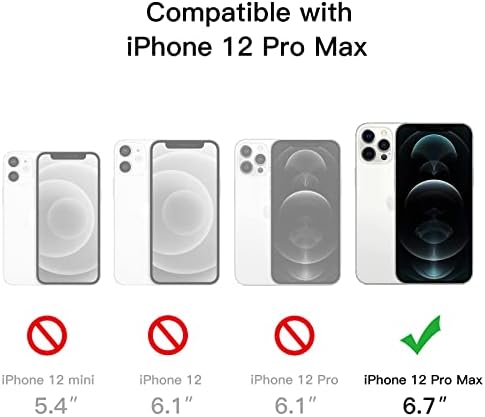 Калъф JETech за iPhone 12 Pro Max 6,7 инча пакети с 2 защитни фолиа, изработени от закалено стъкло, устойчив на