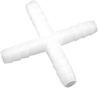 Joywayus пластмасов щуцер за маркуч 5/16 с бодлива тел, 4-ходови фитинги за тръби, адаптер за тръби (опаковка от 6 броя)