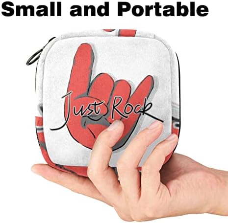 Чанта Период ORYUEKAN, Чанта за съхранение на Хигиенни Кърпички, Дамски Чанта за Хигиенни Тампони, Калъфи за Хигиенни Тампони за Момичета, Жени, Дами, Just Rock Cartoon Hands