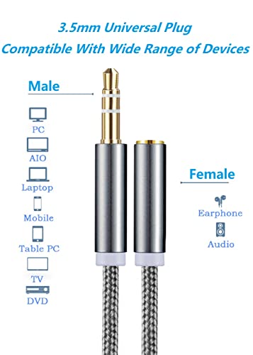 Cotchear 3.5 мм Аудио кабел-удължител за мъже и жени 3,3 ft/1 м аудио кабел за Кола AUX Аудио Порт за слушалки, слушалки, говорител, КОМПЮТЪР, телефон (Златен)