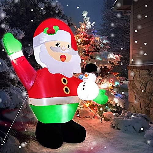 4 Фута Коледен Коледен Надуваем Дядо Коледа, Коледна украса във формата на Снежен човек С led подсветка, Надувное украса