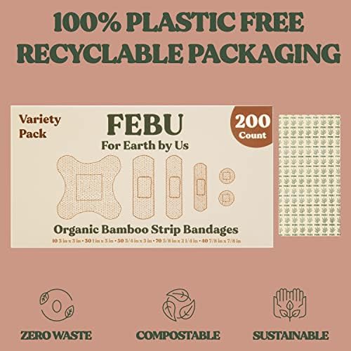 Екологично Чисти Превръзки от органичен бамбук тъкан FEBU за чувствителна кожа | Обем опаковка от 200 г |