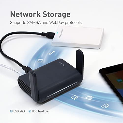 GL.iNet GL-A1300 (Slate Plus) Безжичен VPN-криптиран пътен рутер – Лесни за настройка, свързване към Wi-Fi интернет