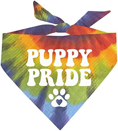 Кърпа за кученце Pride ЛГБТК Pride Месец Куче (740 Sunset Вратовръзка Боядисват, Един размер)