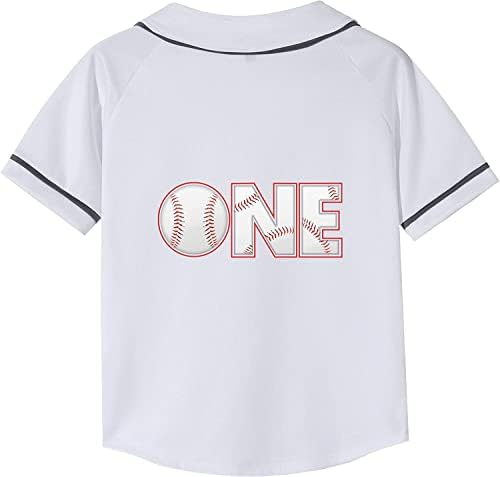 Бейзболна риза на 1-ви Рожден ден на малките момчета, Облекла за Служители на възраст Една година, Подарък За Парти, Къса
