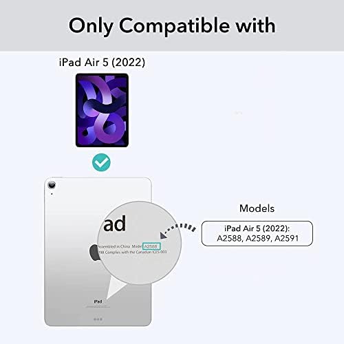Калъф за iPad Air 5-то поколение 10,9 инча 2022, с възможност за завъртане на 360 градуса с помощта на Мощен магнит,