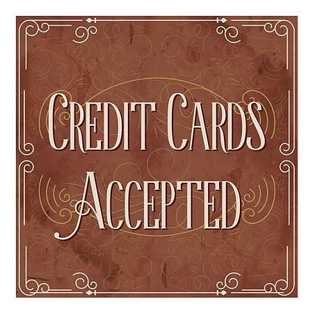 CGSignLab | се Приемат кредитни карти -Victorian Card Прозорец-верижка | 16 x16