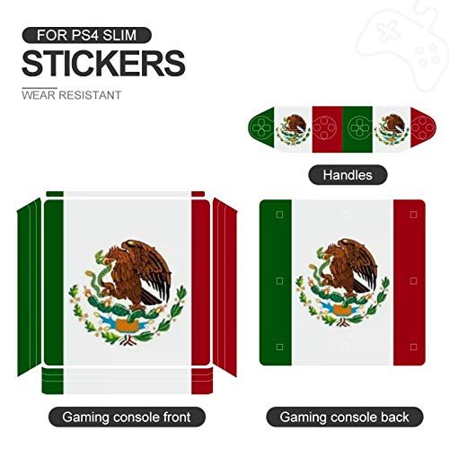 Знаме на Мексико Орел и Змия е Съвместим с контролера PS4 Slim и стикер върху кожата на конзолата на защитно покритие на безжичен/кабелен