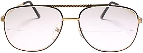 Vintage слънчеви Очила за четене с Квадратни Златни Бифокальными Лещи 90-80-те години 1.50