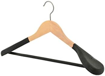 N/A Противоскользящий Velvet Флокированный шкаф с широки рамене, Закачалка за съхранение на дрехи, Дървена закачалка