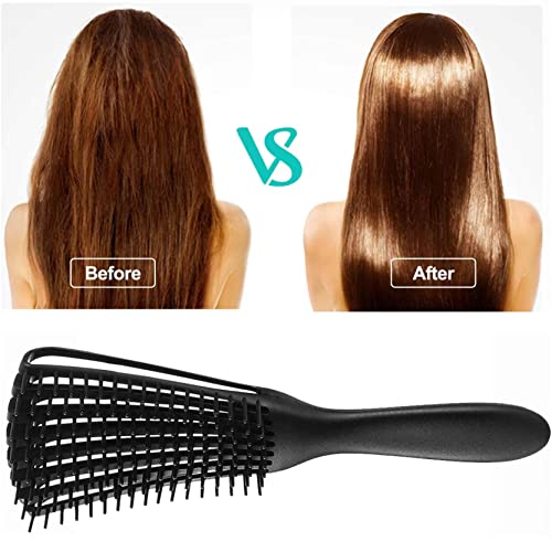 DAPIN Afro Hair Conditioner 3a - 4c Гребен за разнищване на вълнообразни увивни естествена коса с извити, лесно улучшающая текстурата на косата с помощта на климатик Wet Dry - Лесно о?