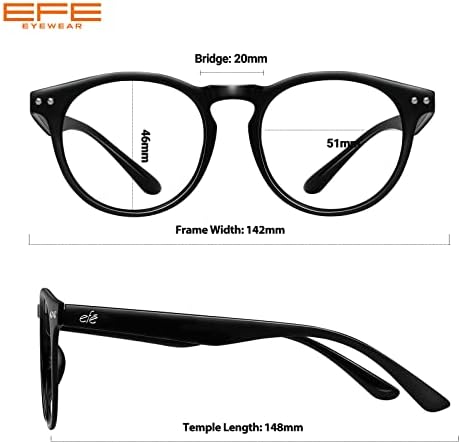 ЕФЕ Blue Light Blocking Glasses 3 опаковки - Мъжки Дамски Очила за компютърни игри, Леки с Гъвкави Кръгли очила компютър
