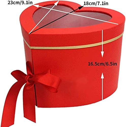 [ПРОДАЖБИ в САЩ] Висококачествено 2-слойная кутия за цветове във формата на сърце, Цвете за подарък кутия, с капачки, Размера