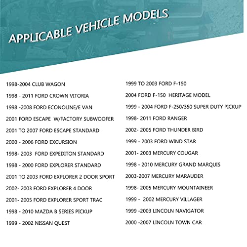Връзка към e-mail автомобил Адаптер за окабеляването на автомобилното радио, за да инсталирате стереоприемника вторичен пазар, съвместим с автомобили Ford 1998-2009 година
