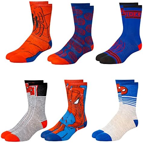 Чорапи Marvel със спайдърмен на за момчета и Мъже, 6 Опаковки Чорапи за Мъже и Момчета, Мъжки Спортни Чорапи, Спортни Чорапи