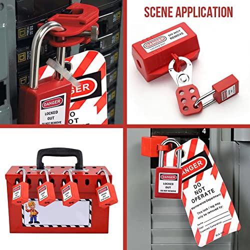 Блокираторная етикет Лото Box Kit Safety Padlock Box и 10 Замъци Лото и 10 Заключващи тагове за станция Alamanda