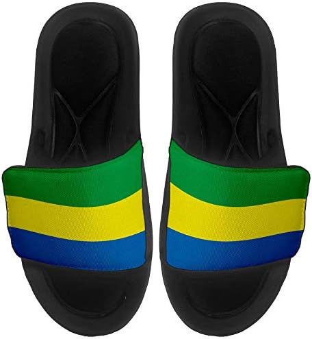 Най-сандали с амортизация ExpressItBest/Джапанки за мъже, жени и младежи - Флаг Габон (Gabonese) - Gabon Flag