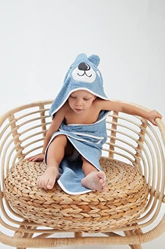 ClassyBaby - Детски чаршафи и гъба от памук - Комплект хавлии за баня с качулка, бродирани на животни; Детски гъба, Добре Абсорбиращи кърпи за Баня, лесно кърпи за баня и Ръ