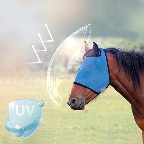 Маска HYUNLAI Horse Fly за коне с ушите Mini, Мрежест дизайн, Удобен материал за ефективна защита на коне