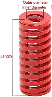 Хардуерна пружина Нажимная пружина Червена калъп със средно натоварване, Компресиране форма на Пружина, пружина на мухъл, Външен диаметър 20 mm Вътрешен диаметър X 10