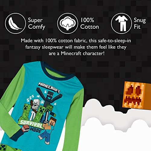 Голяма Облегающая Памучни Пижами за момчета от Майнкрафта