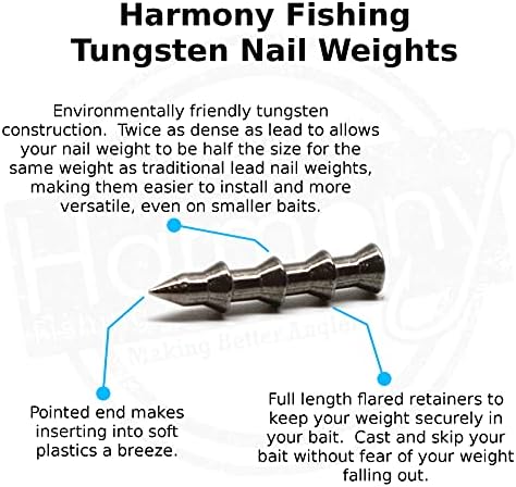 Harmony Fishing Company (10 x) Волфрам гирьки за пирони [Изберете размера на] (Не съдържащи олово гирьки за пирони Neko