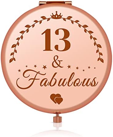 Подаръци Джиелахуа на 13-ти рожден ден за момичета, 13-летни Подаръци за рожден Ден, за дъщери, Внучки, Компактно Огледало от Розово Злато, Подаръци за 13-ия рожден ден н