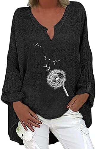 Camiseta Manga Larga Color LISO para Mujer túnica ocio Blusa cómoda Cuello en V Camiseta sin тя беше придобита от mangas