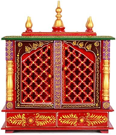 Дом и Базар Раджастански, Етнически Дървен Храм, Ръчно изработени /Мандир/Пуджа Гхар/Mandapam