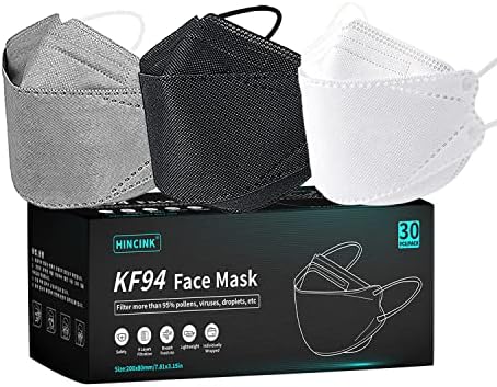 Маска за лице KF94, 30 x, 4-слойна Маска за лице с филтрираща защита, за Еднократна употреба, В индивидуални опаковки, на Ефективността на филтрация ≥95%