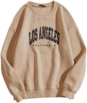 Hoody с надпис Los Angeles, Чисто Свитшоты, Свитшоты за Колеж, Дамски Модни Блузи и Жилетки, Дамски