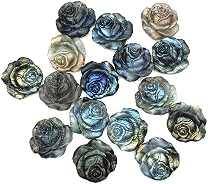 SEEWOODE AG216 1бр Натурален Син Лабрадорит Розата е Цветето на Ръчно изработени Кристални Цветя Лечебни Камъни, Декор, Подаръци, Естествени Камъни и Минерали Подарък